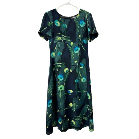 Vintage Petite Sophisticate Size 6 Black Floral 100% Silk Dress Dark Fairy Y2K - Picture 1 of 6